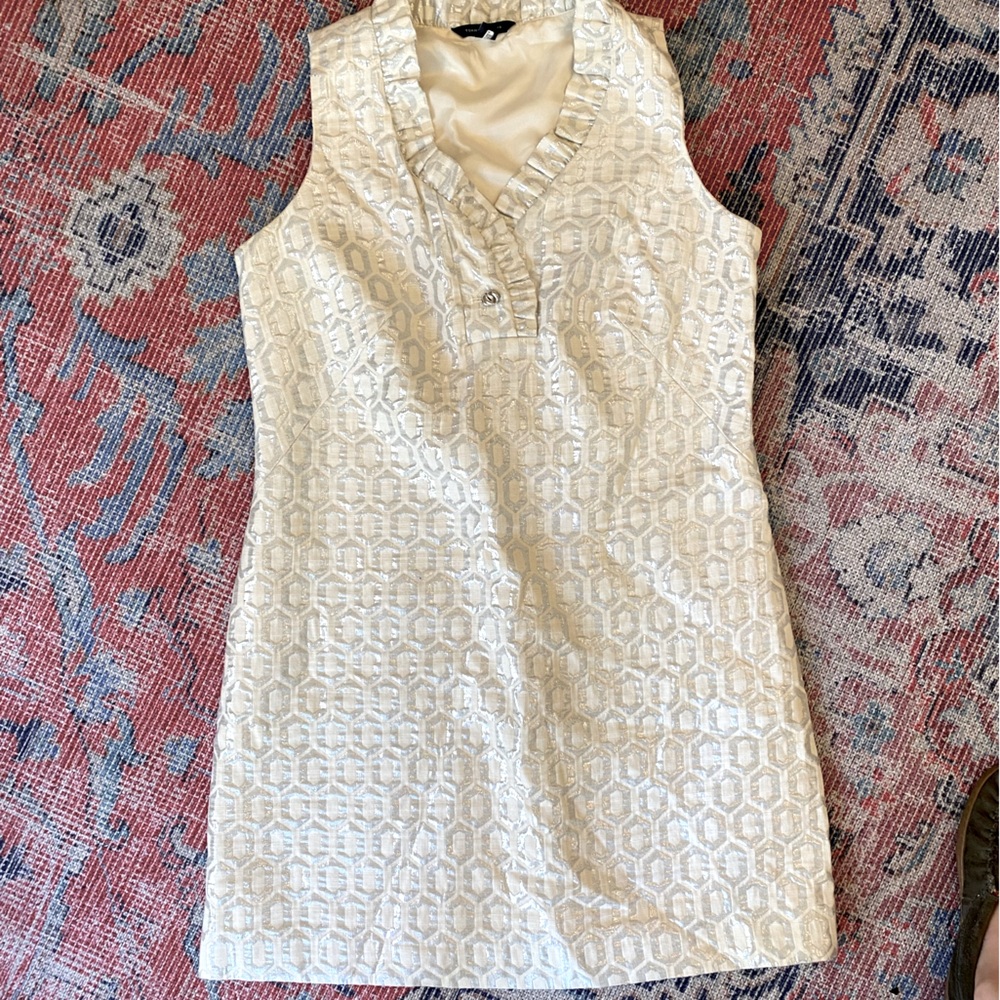 Tommy Hilfiger Dress, size L silver thread wedding or evening dress